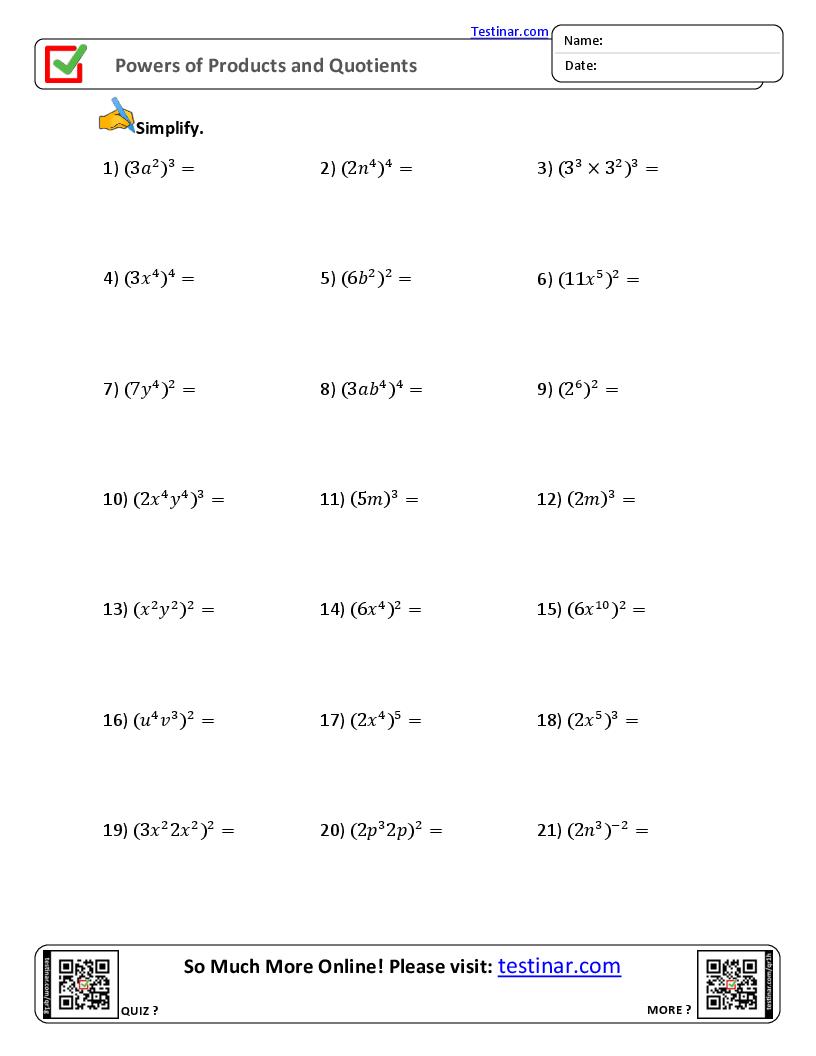 Powers of Products and Quotients