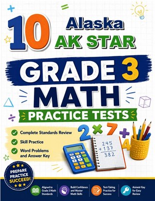 10 Alaska AK STAR Grade 3 Math Practice Tests