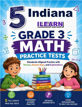 5 Indiana ILEARN Grade 3 Math Practice Tests