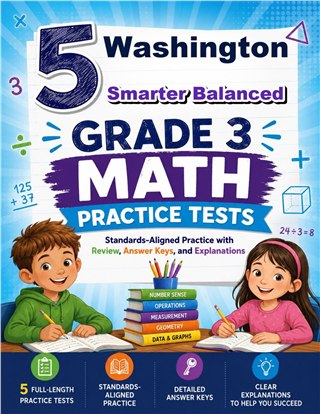 5 Washington Smarter Balanced Grade 3 Math Practice Tests