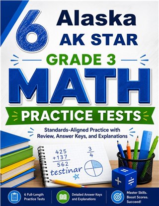6 Alaska AK STAR Grade 3 Math Practice Tests
