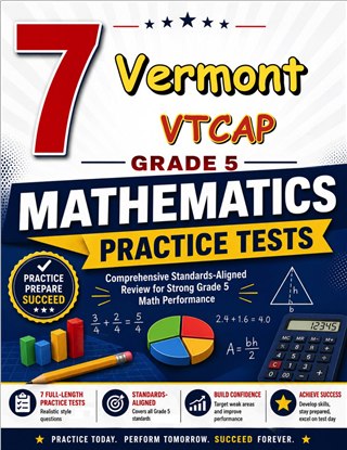 7 Vermont VTCAP Grade 5 Math Practice Tests