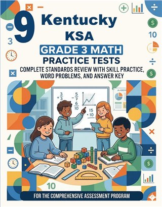 The Kentucky KSA Grade 3 Math Practice Tests Bundle workbook image for standards-aligned Kentucky KSA Grade 3 Math practice