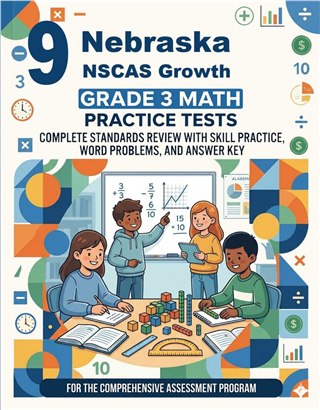 The Nebraska NSCAS Growth Grade 3 Math Practice Tests Bundle workbook image for standards-aligned Nebraska NSCAS Growth Grade 3 Math practice