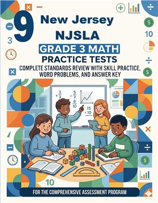 The New Jersey NJSLA Grade 3 Math Practice Tests Bundle workbook image for standards-aligned New Jersey NJSLA Grade 3 Math practice