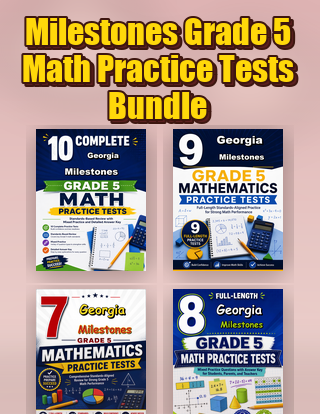 Georgia Milestones Grade 5 Math Practice Tests Bundle cover