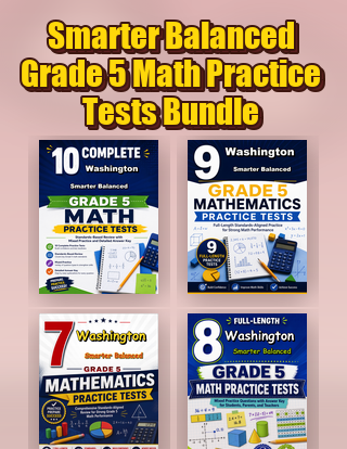 Washington Smarter Balanced Grade 5 Math Practice Tests Bundle cover