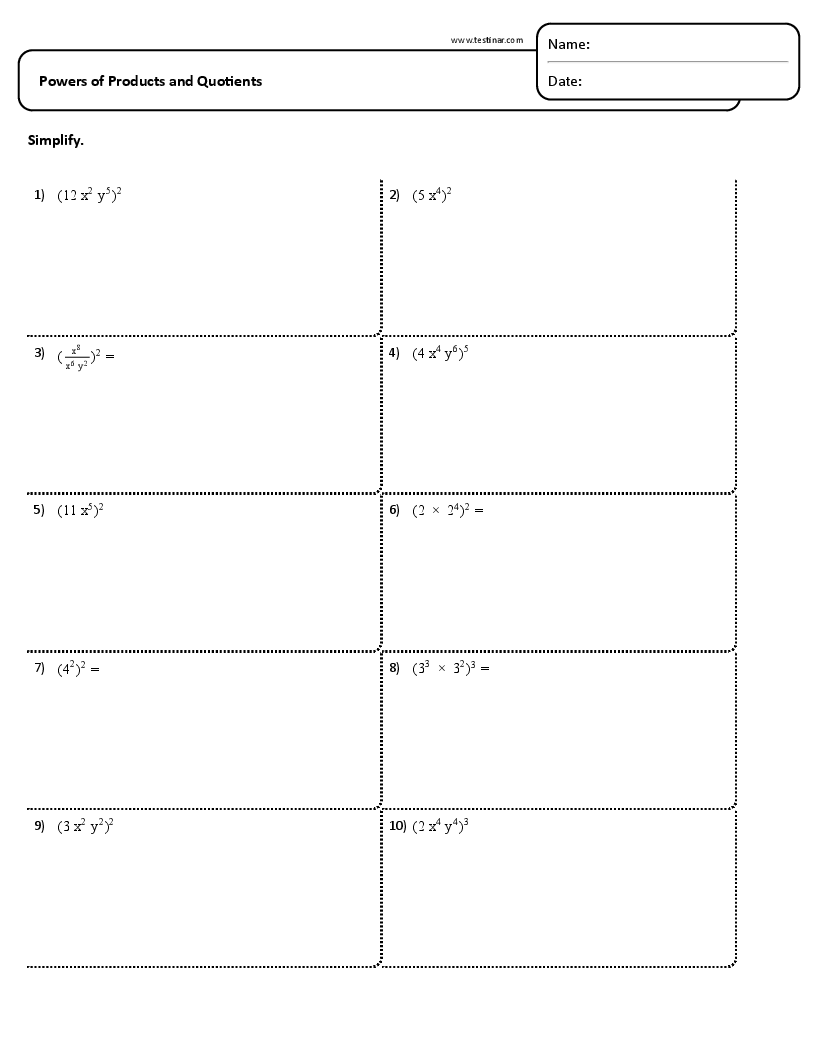 Powers of Products and Quotients