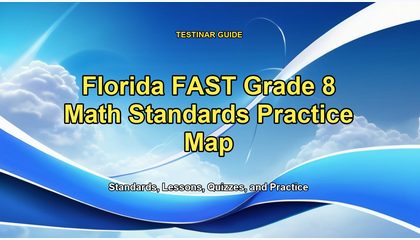 Florida FAST Grade 8 Math Standards Practice Map