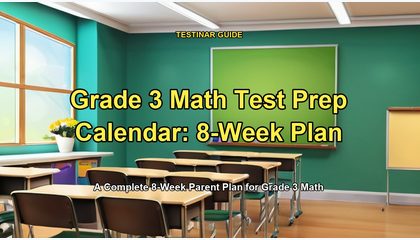 Grade 3 Math Test Prep Calendar: 8-Week Plan