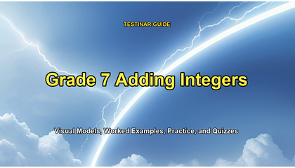 Grade 7 Adding Integers