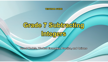 Grade 7 Subtracting Integers