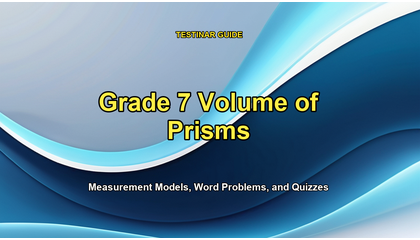 Grade 7 Volume of Prisms