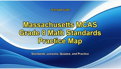 Massachusetts MCAS Grade 8 Math Standards Practice Map