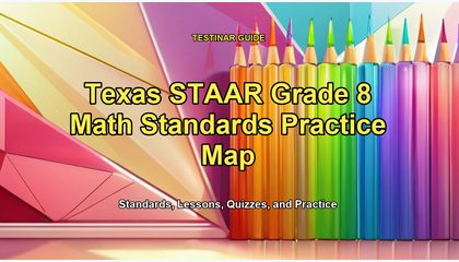 Texas STAAR Grade 8 Math Standards Practice Map