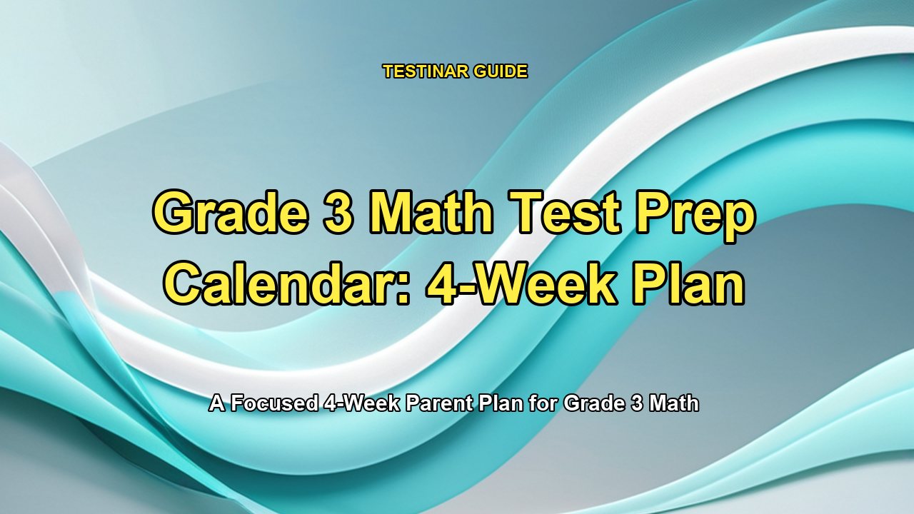 Grade 3 Math Test Prep Calendar: 4-Week Plan