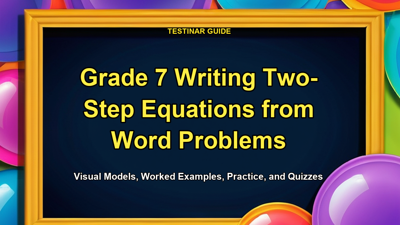 Grade 7 Writing Two-Step Equations from Word Problems