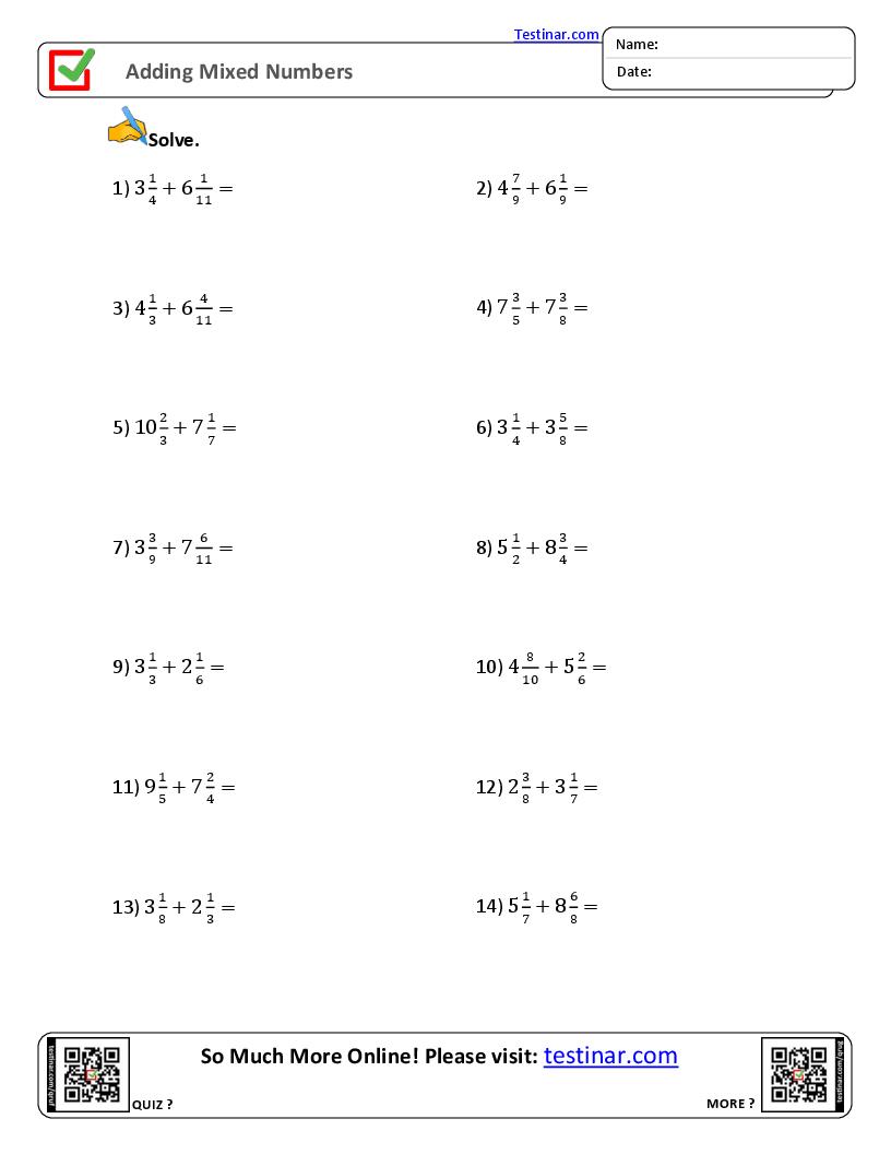 Adding Mixed Numbers