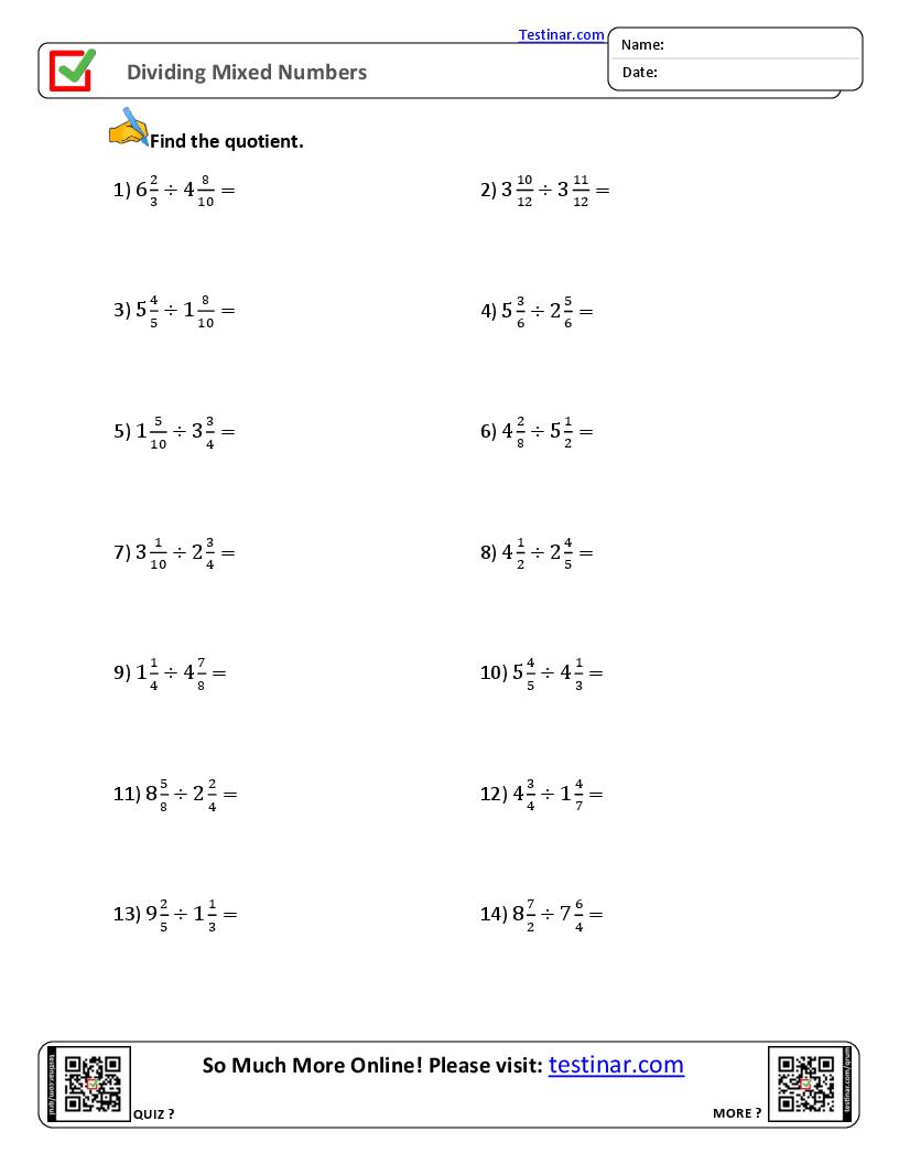 Dividing Mixed Numbers