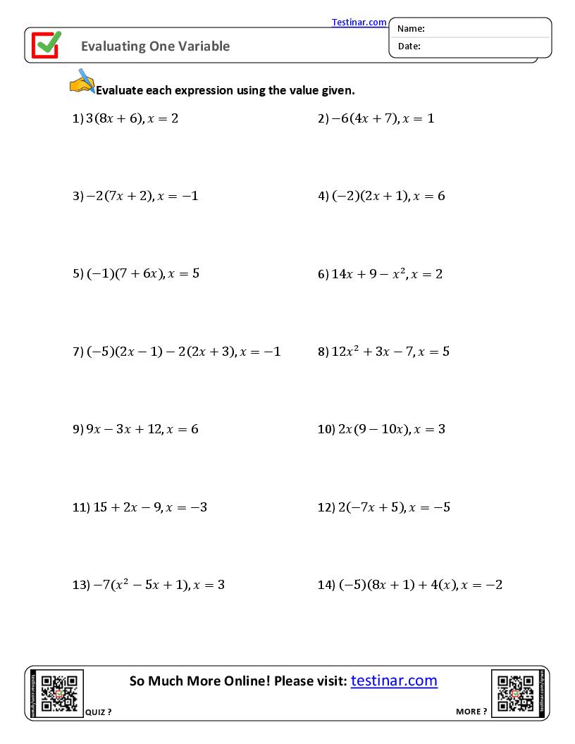 Evaluating One Variable