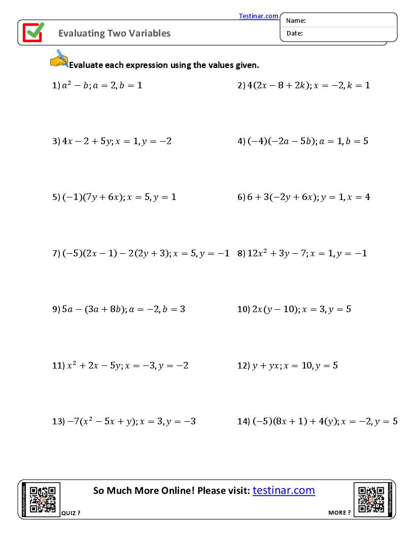 Evaluating Two Variables
