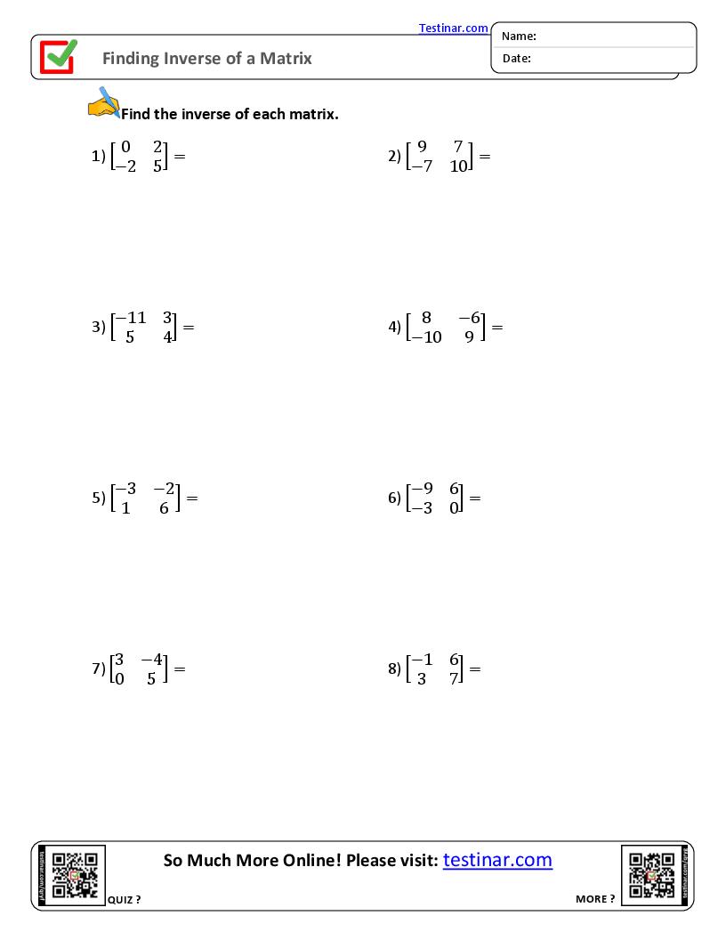 Finding Inverse of a Matrix