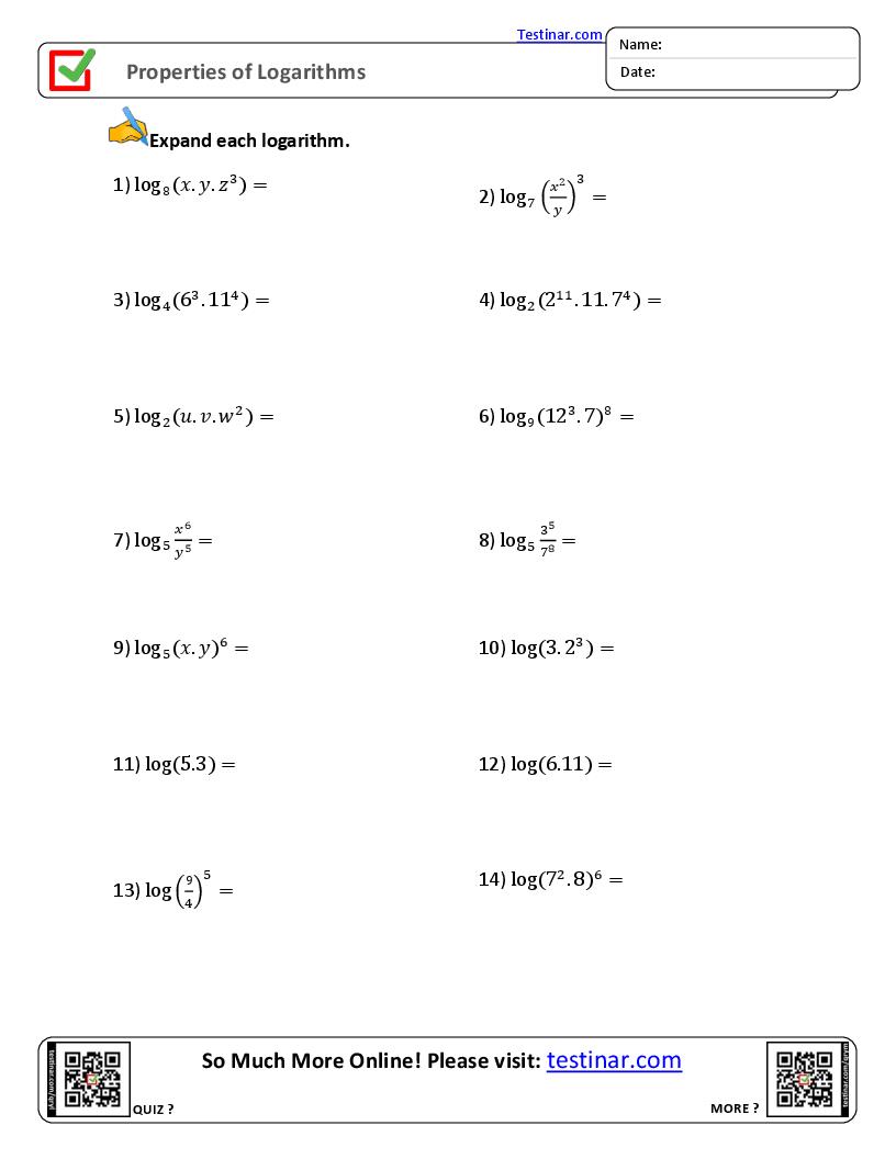 Properties of Logarithms