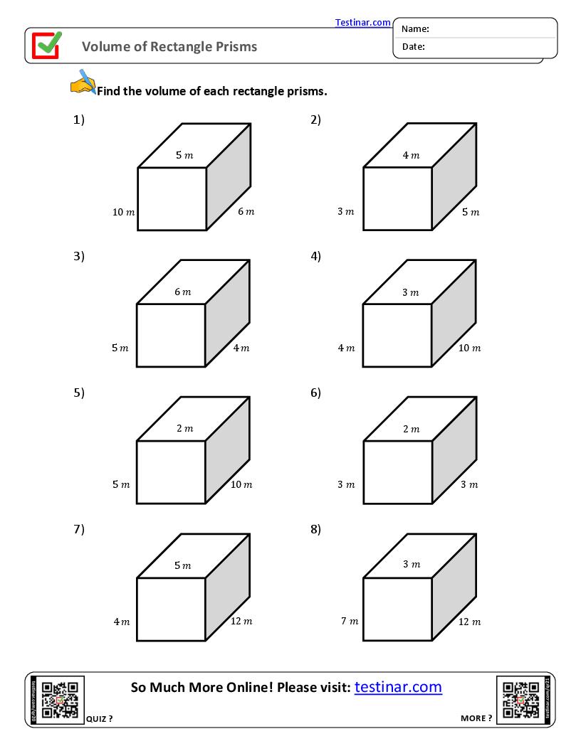 Volume of Rectangle Prisms