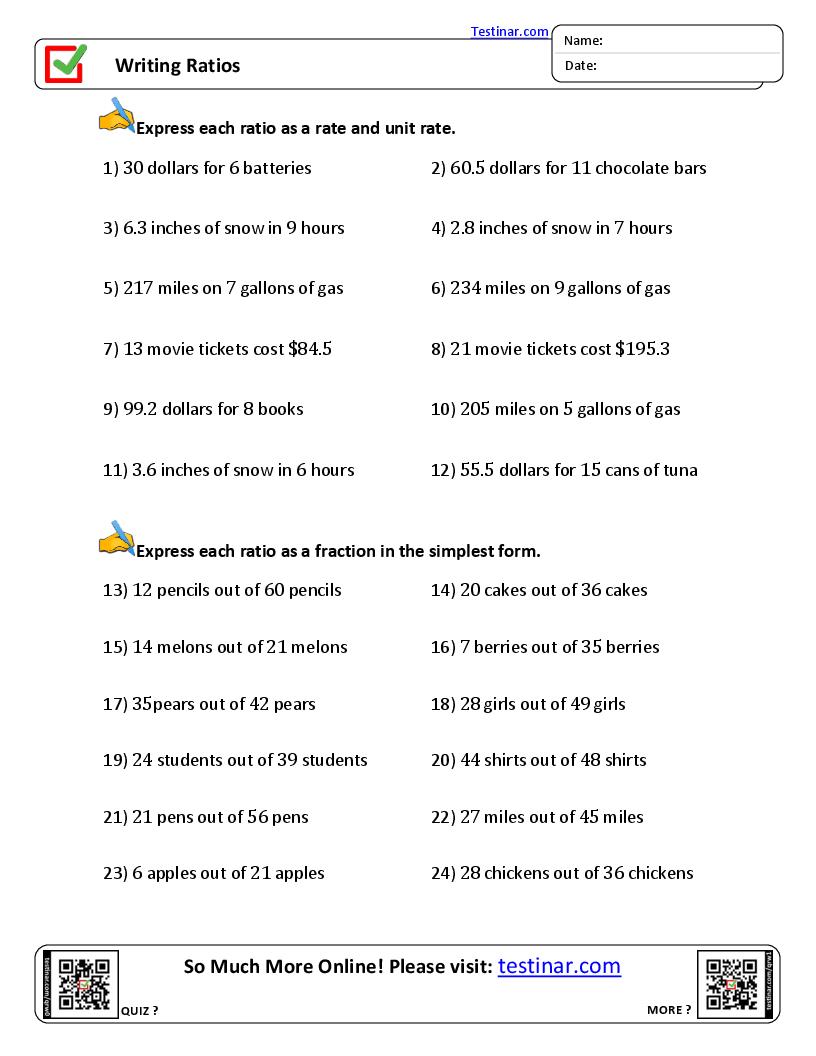 Writing Ratios