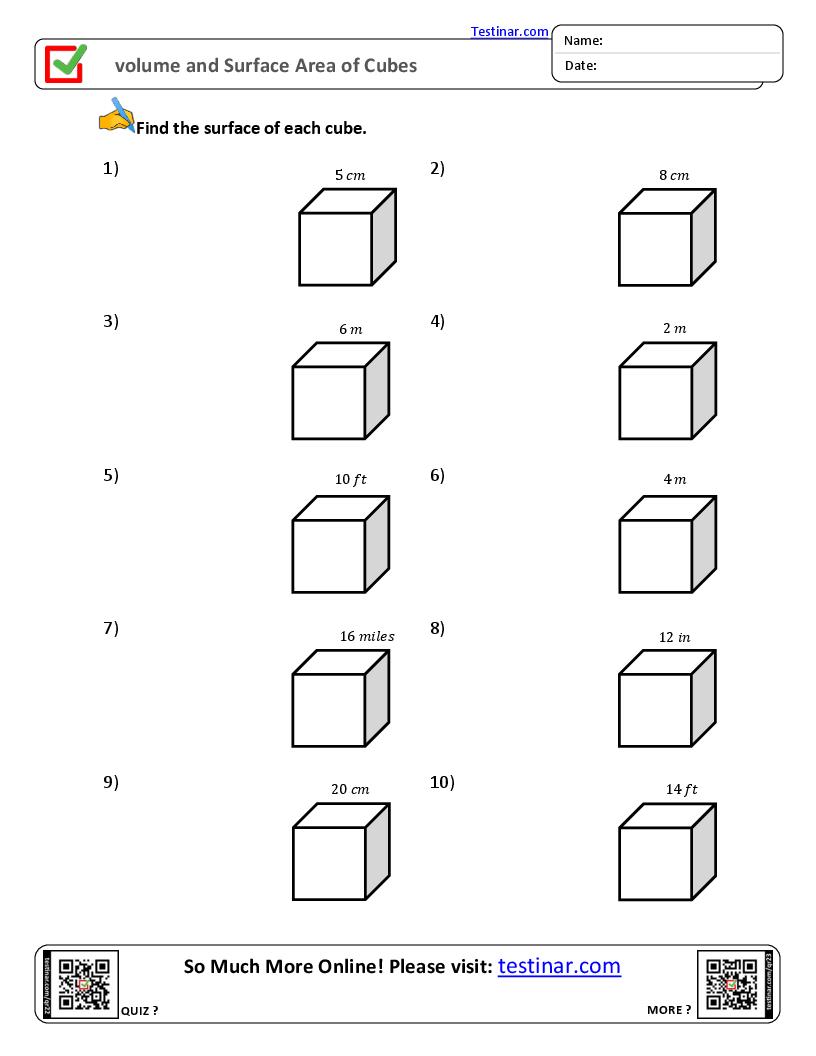 volume and Surface Area of Cubes