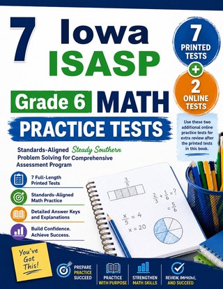 The Iowa ISASP Grade 6 Math Practice Tests Bundle workbook image for standards-aligned Iowa ISASP Grade 6 Math practice
