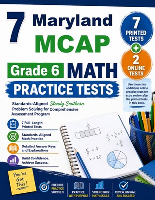 The Maryland MCAP Grade 6 Math Practice Tests Bundle workbook image for standards-aligned Maryland MCAP Grade 6 Math practice