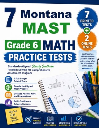 The Montana MAST Grade 6 Math Practice Tests Bundle workbook image for standards-aligned Montana MAST Grade 6 Math practice