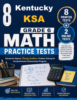 The Kentucky KSA Grade 6 Math Practice Tests Bundle workbook image for standards-aligned Kentucky KSA Grade 6 Math practice