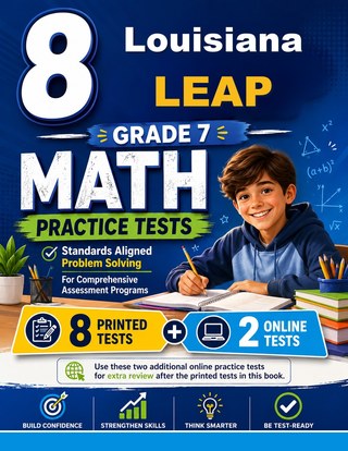 The Louisiana LEAP Grade 7 Math Practice Tests Bundle workbook image for standards-aligned Louisiana LEAP Grade 7 Math practice