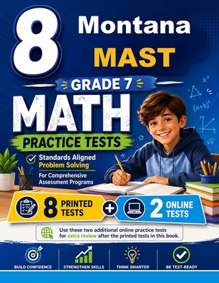 The Montana MAST Grade 7 Math Practice Tests Bundle workbook image for standards-aligned Montana MAST Grade 7 Math practice