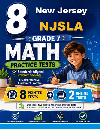The New Jersey NJSLA Grade 7 Math Practice Tests Bundle workbook image for standards-aligned New Jersey NJSLA Grade 7 Math practice