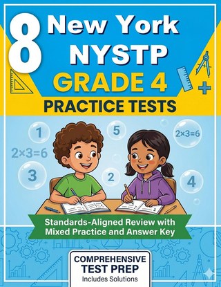 The New York NYSTP Grade 4 Math Practice Tests Bundle workbook image for standards-aligned New York NYSTP Grade 4 Math practice