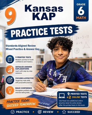 The Kansas KAP Grade 6 Math Practice Tests Bundle workbook image for standards-aligned Kansas KAP Grade 6 Math practice
