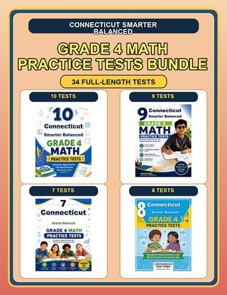 The Connecticut Smarter Balanced Grade 4 Math Practice Tests Bundle