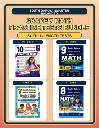 The South Dakota Smarter Balanced Grade 7 Math Practice Tests Bundle
