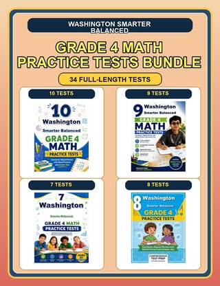 The Washington Smarter Balanced Grade 4 Math Practice Tests Bundle
