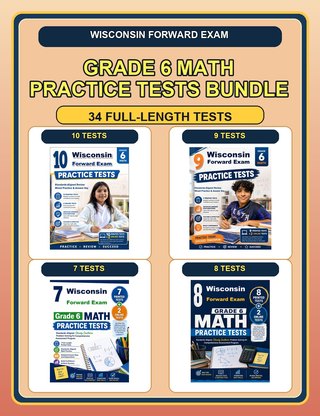 The Wisconsin Forward Exam Grade 6 Math Practice Tests Bundle
