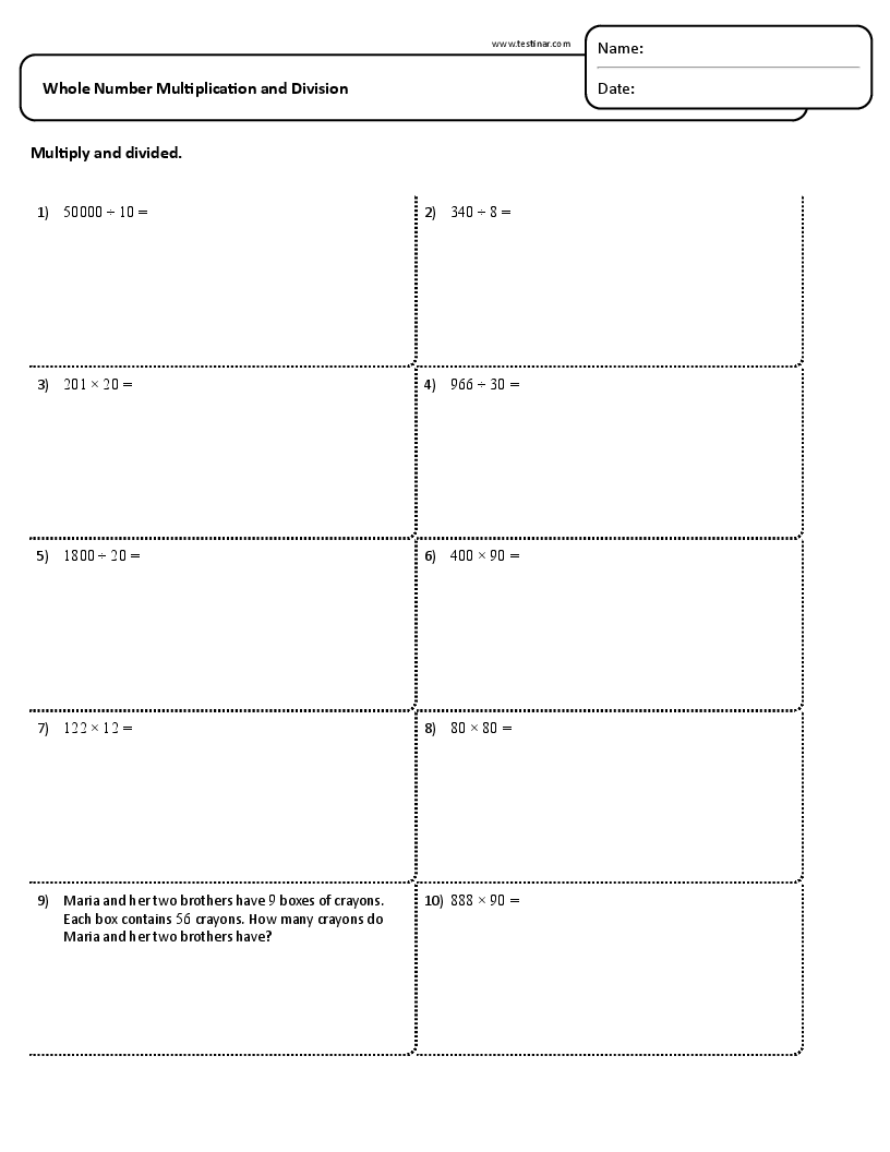 Whole Number Multiplication and Division