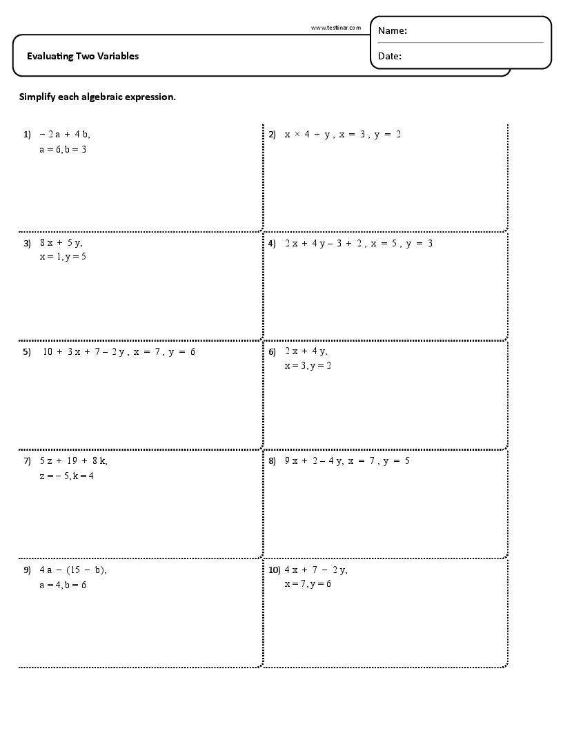 Evaluating Two Variables