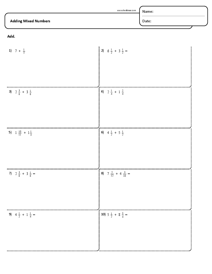 Adding Mixed Numbers
