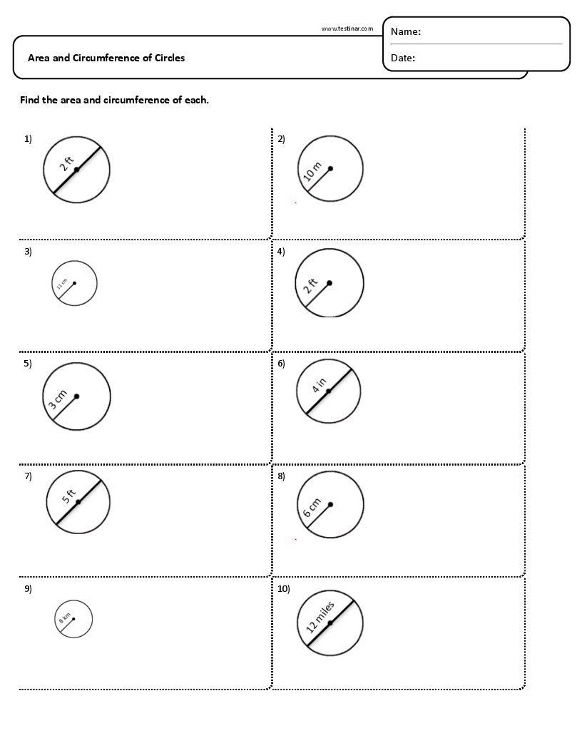 Area and Circumference of Circles