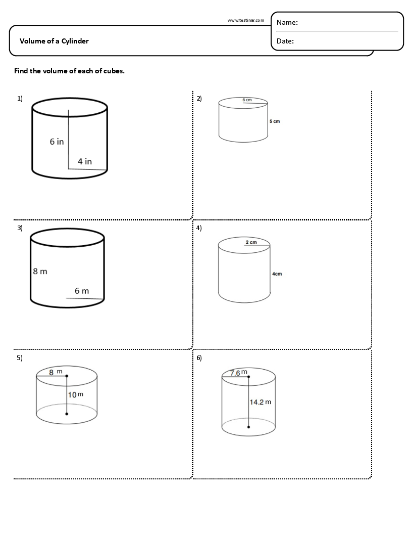Volume of a Cylinder