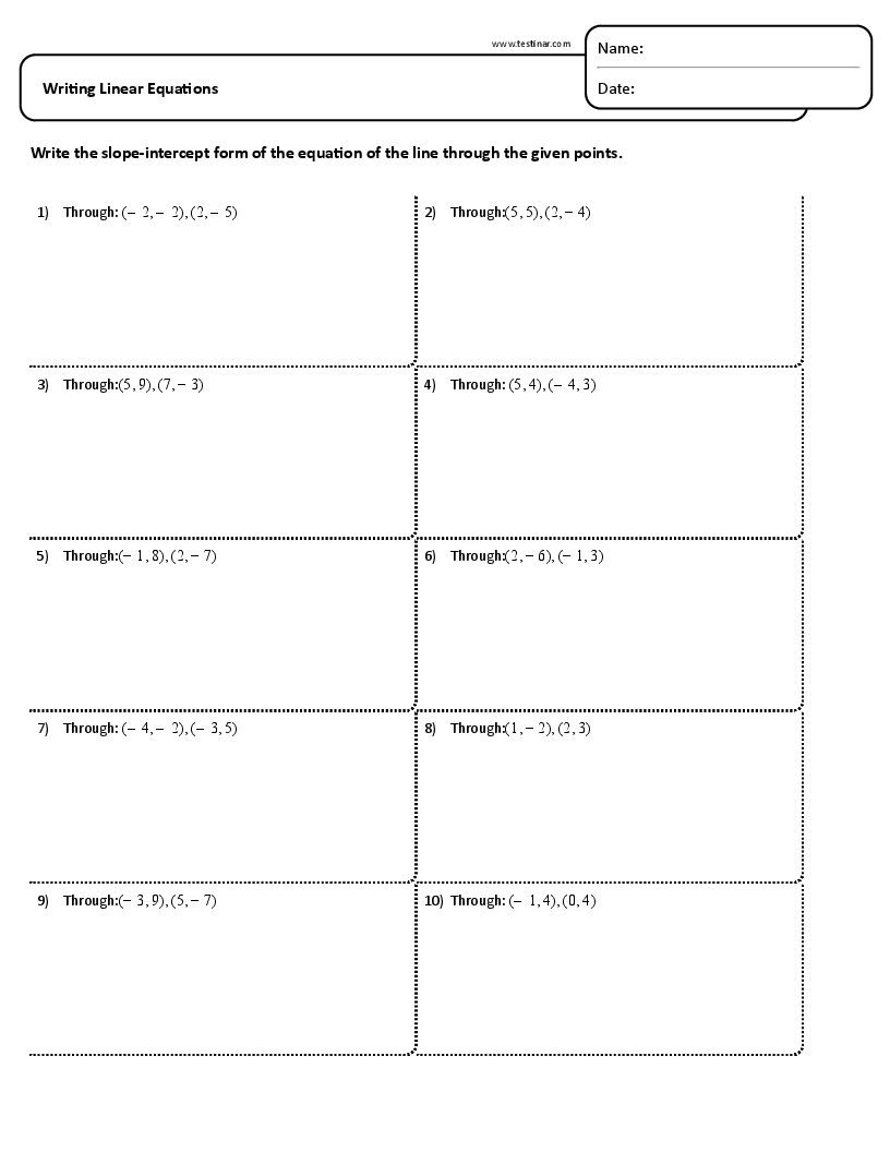 Writing Linear Equations