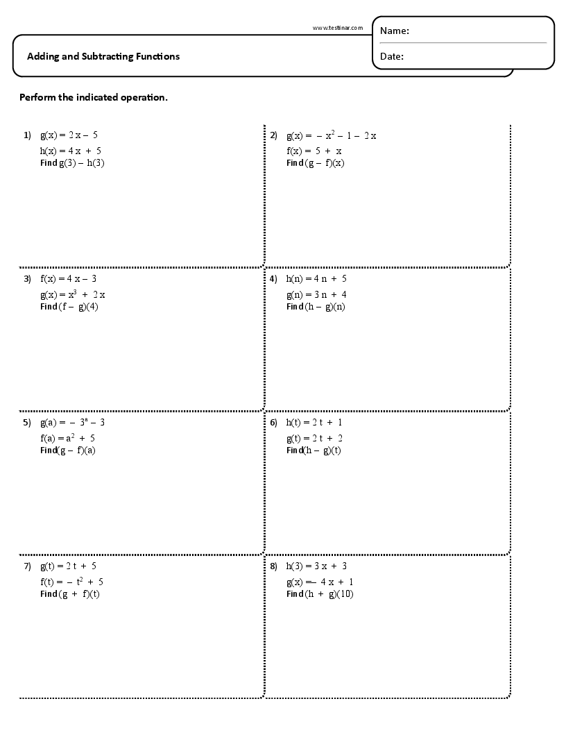 Adding and Subtracting Functions